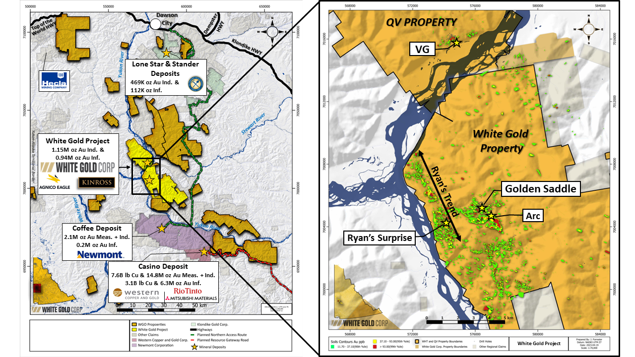 White gold project location map